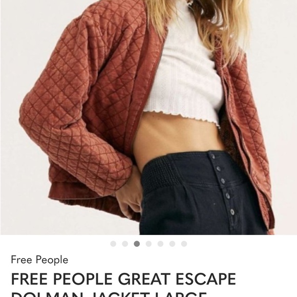 Free People SMALL Great Escape dolman jacket quilted reversible orange paisley - Picture 2 of 12